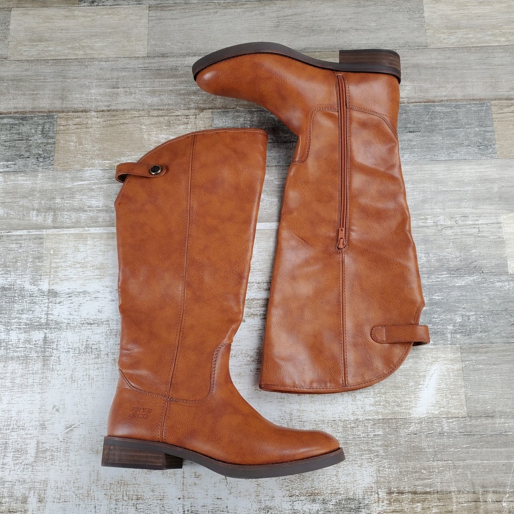 Frye & Co Kellie Button Womens Boots Sz 9 M Reddish-Brown Side Zipper